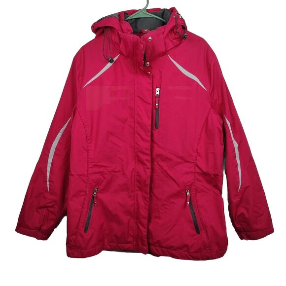 Below Zero insulated coat, Women's XL, bright pink, hooded - Picture 1 of 7